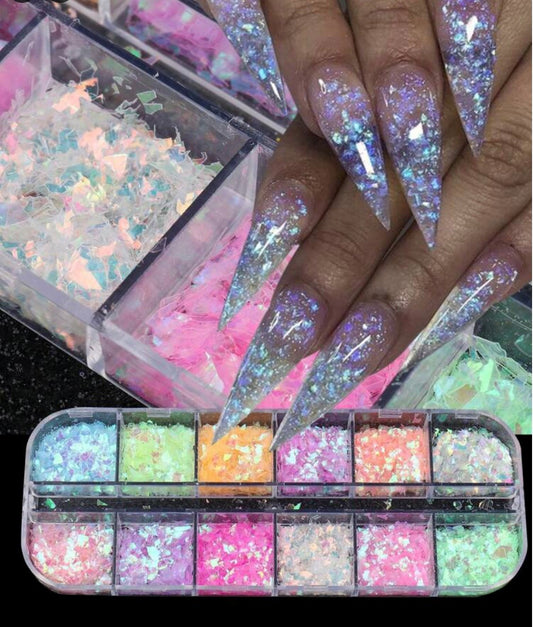 Boite à bijoux - Holographique paillettes couleurs pastels #15