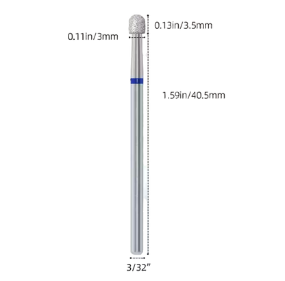 Embout au diamant moyen cylindre a tête ronde 3mm